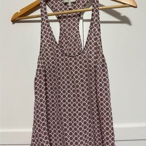 Joie Burgundy and White Patterned Tank Top